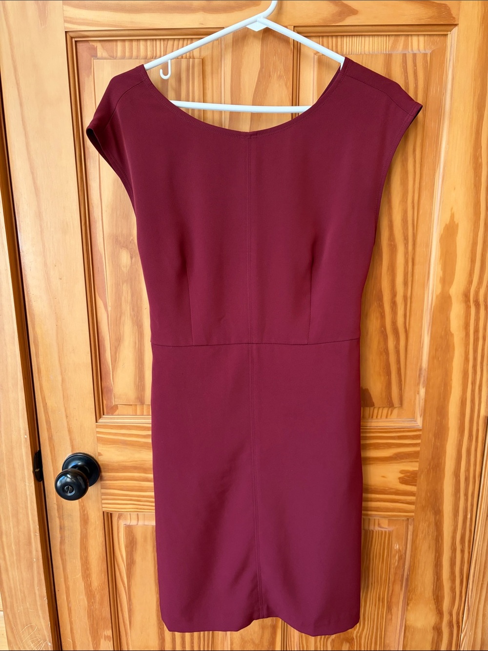 LOFT Burgundy Cap Sleeve Sheath Midi Dress / Size 6